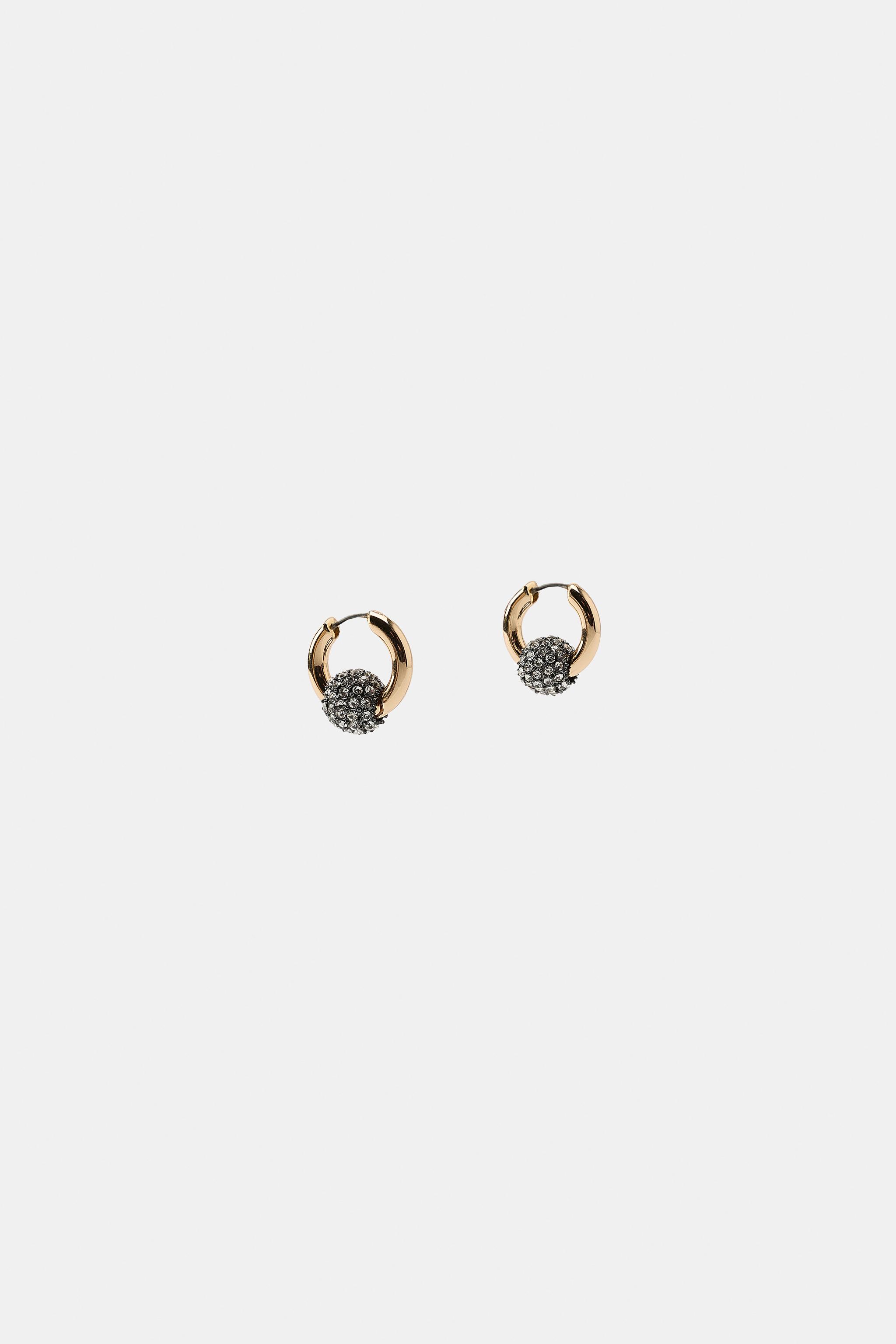 RHINESTONE HOOP EARRINGS