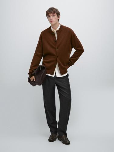 Zara 100% wool knit crew neck cardigan - 353 - Image 0