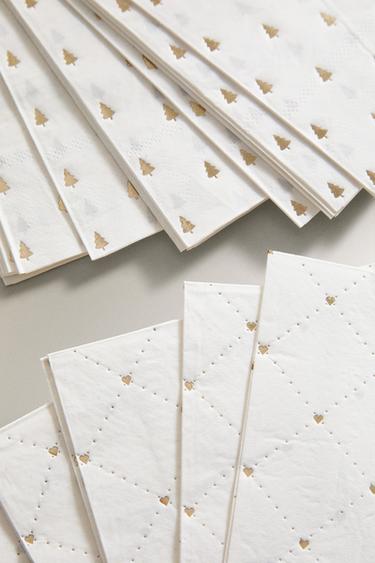 SET OF PAPER NAPKINS WITH SHINY CHRISTMAS MOTIFS (SET OF 30) - Golden by Zara - Image 3