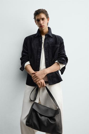 RELAXED FIT CORDUROY OVERSHIRT - Black by Zara - Image 4