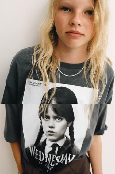 WEDNESDAY © FADED-EFFECT T-SHIRT - Anthracite grey by Zara
