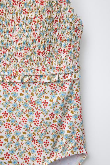 6-14 YEARS/ FLORAL SMOCKED SWIMSUIT - Multicoloured by Zara - Image 3
