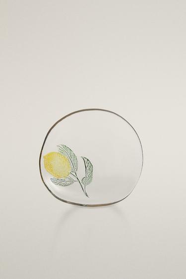 LEMON GLASS SIDE PLATE - Yellow by Zara