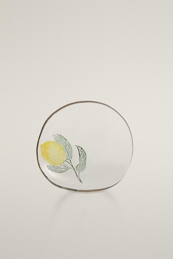 LEMON GLASS SIDE PLATE - Yellow by Zara - Image 0