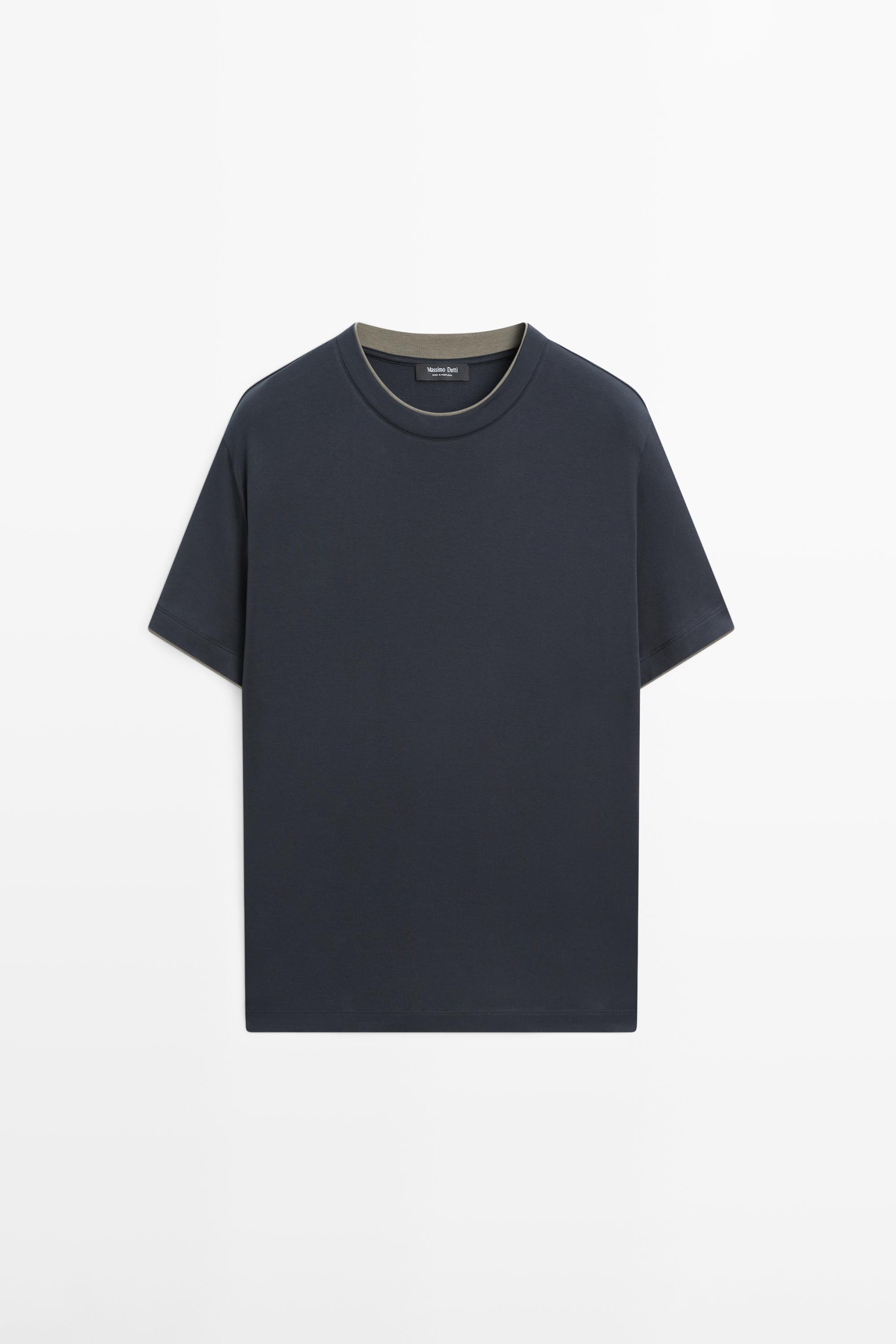 100% cotton T-shirt with contrast neckline