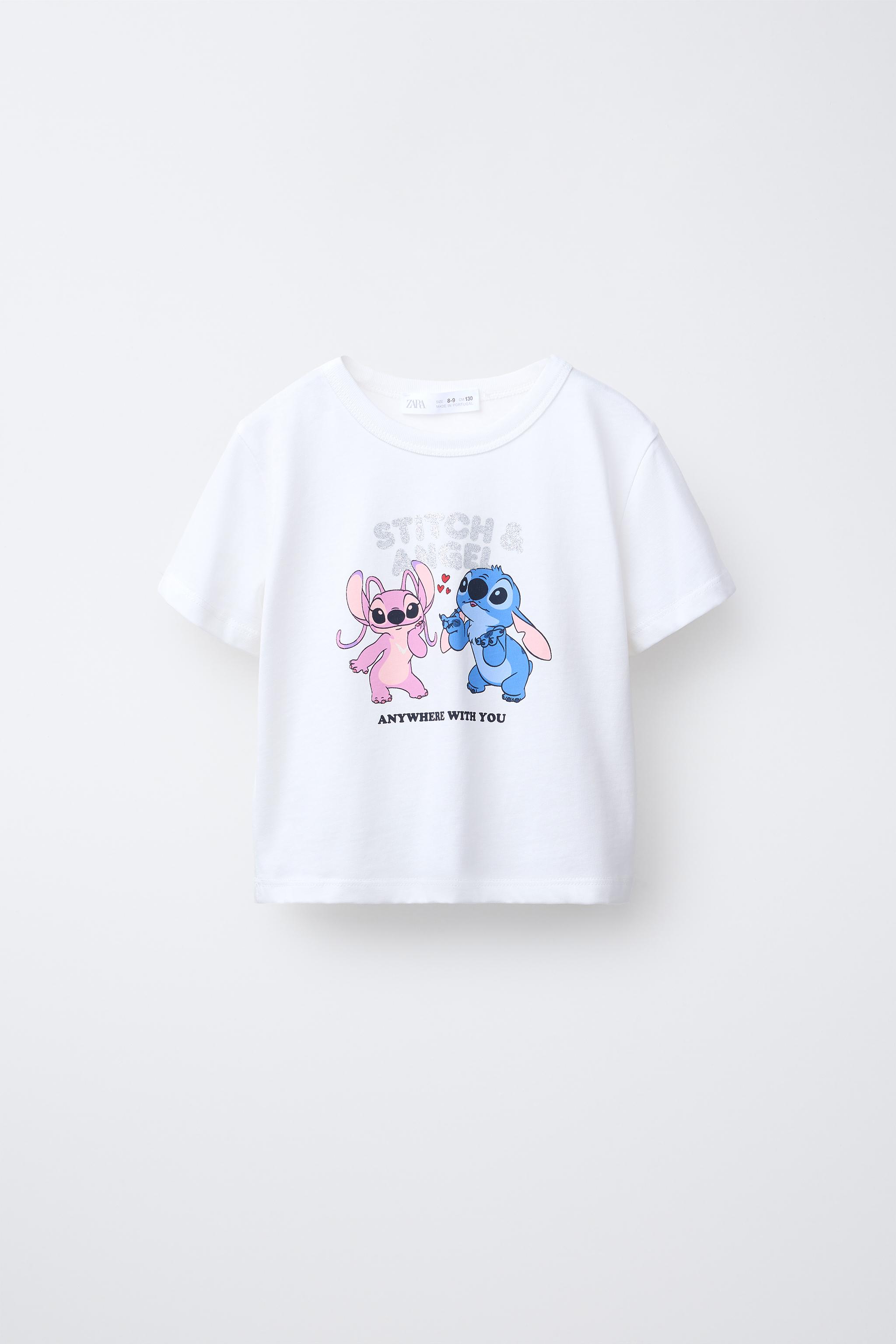 PLAIN SHIRT AND CROPPED LILO & STITCH © DISNEY T-SHIRT SET - Light