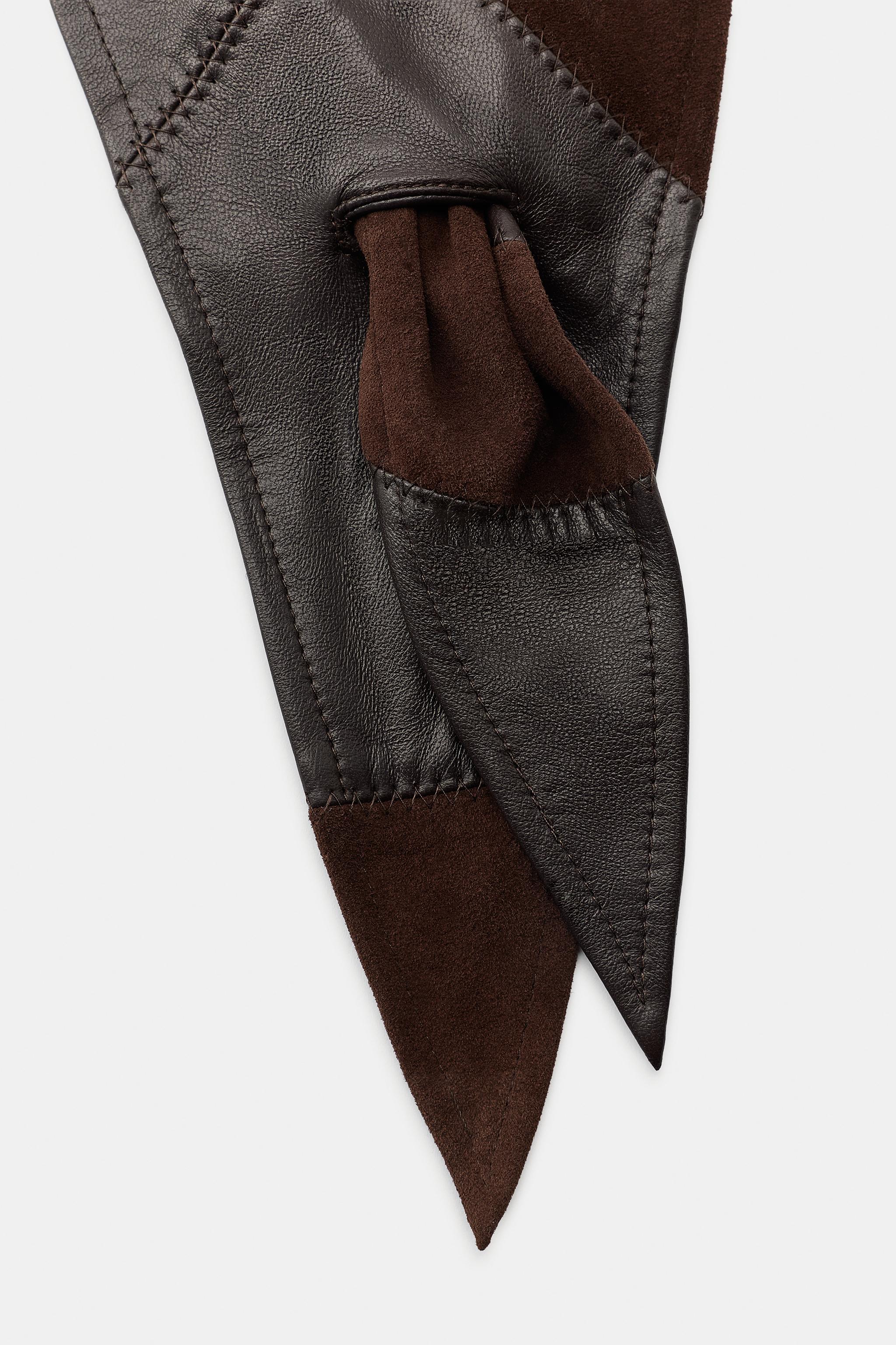 BANDANA COMBINÉE EN CUIR VELOURS 100 %