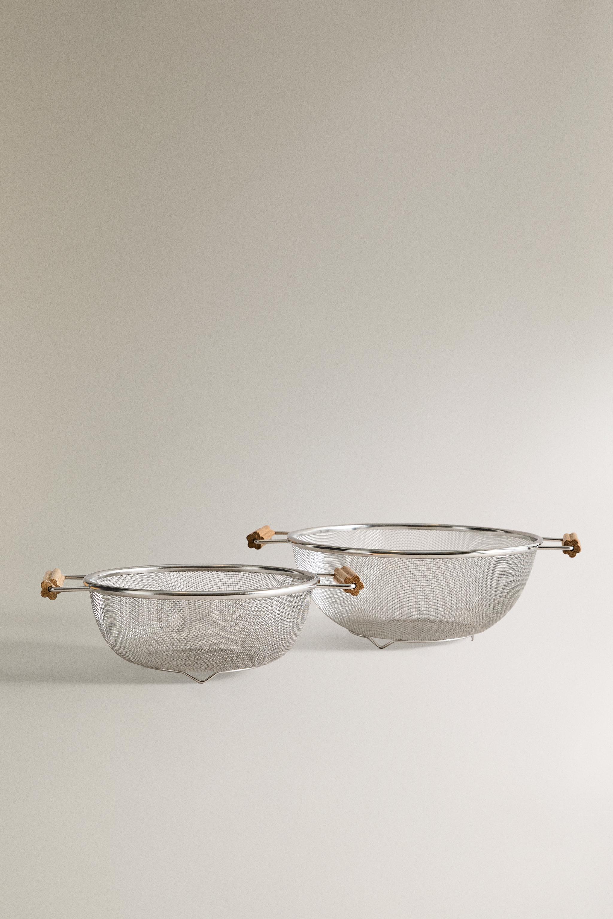KITCHEN COLANDER WITH WOODEN HANDLES - Steel | ZARA United States