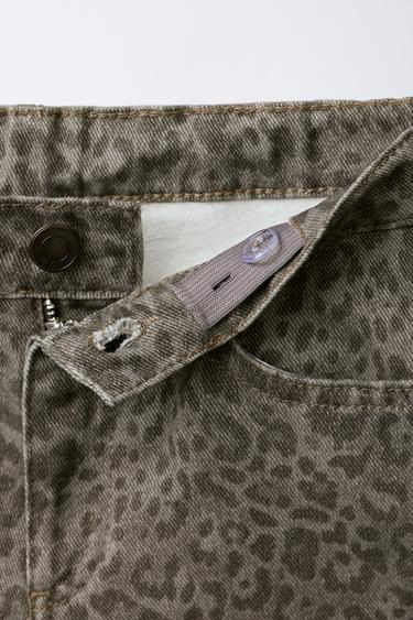 ANIMAL PRINT DENIM BERMUDA SHORTS - Brown by Zara - Image 2