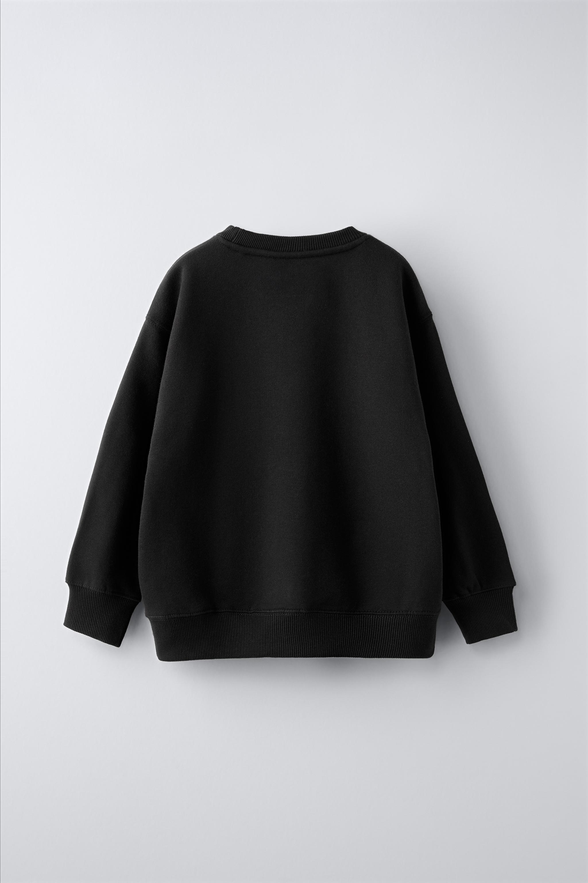 PLAIN PLUSH HOODIE Black ZARA United Kingdom