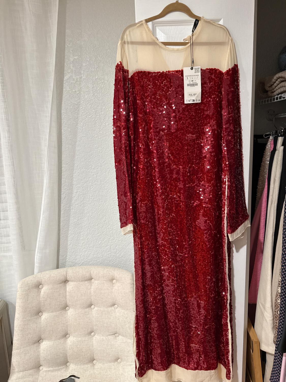 SEQUIN CHIFFON DRESS ZW COLLECTION - Image 2