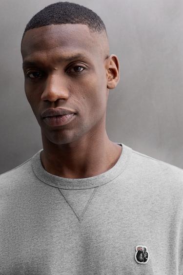 EMBROIDERED COLOUR BLOCK T-SHIRT - Grey marl by Zara - Image 5