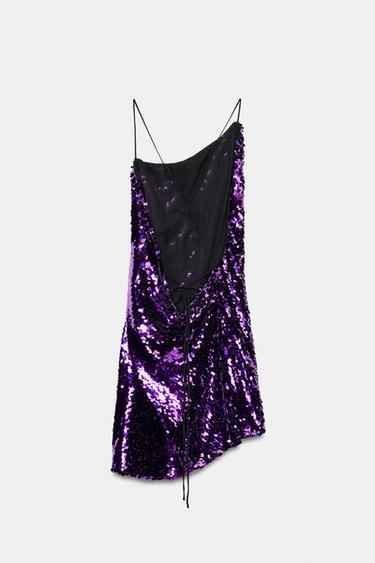 TOP DRAPÉ À PAILLETTES ZW COLLECTION - Violet de Zara - Image 7