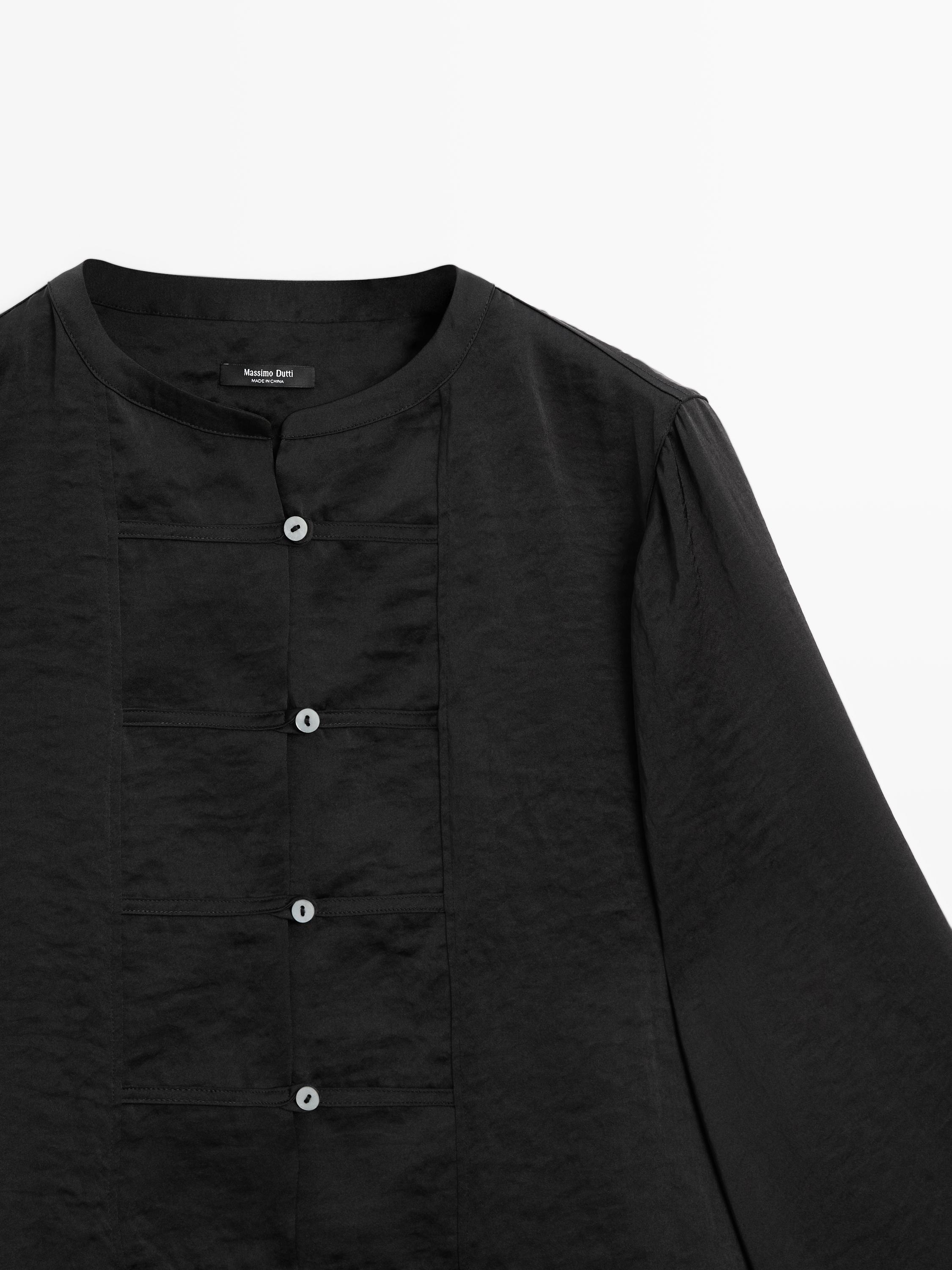 Chemisier fluide à col mao