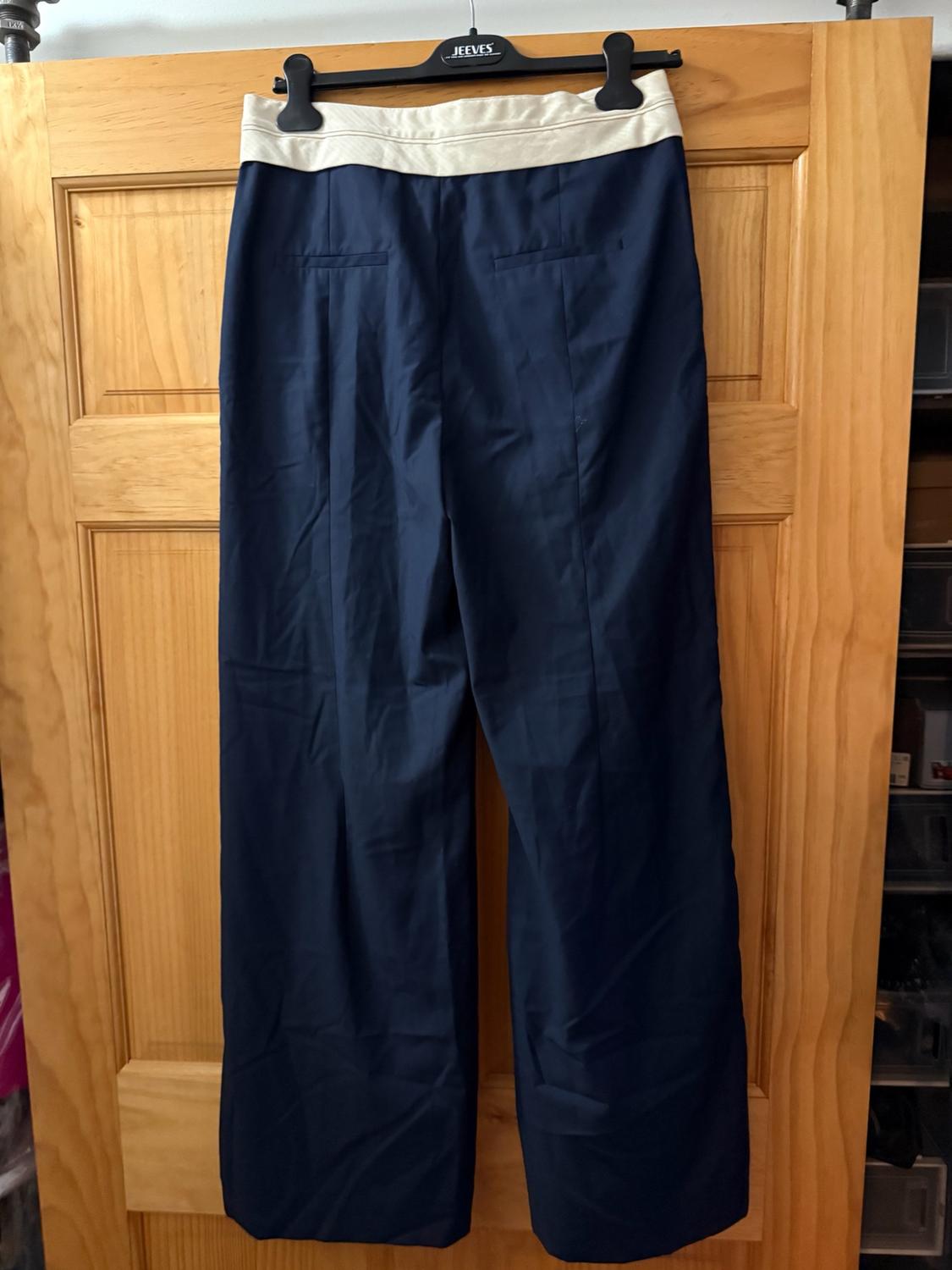 ZW COLLECTION CONTRAST WAIST STRAIGHT LEG PANTS - Image 2