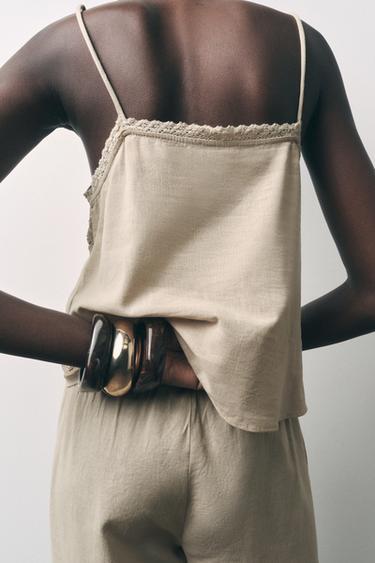 TOP STYLE LINGERIE BRODÉ FANTAISIE - Beige de Zara - Image 2