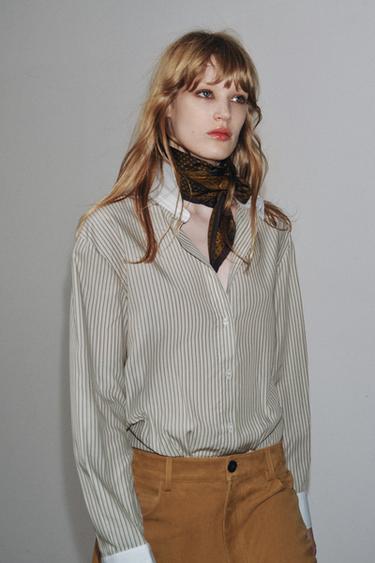 CHEMISE RAYURES CONTRASTE ZW COLLECTION - rayures de Zara - Image 5