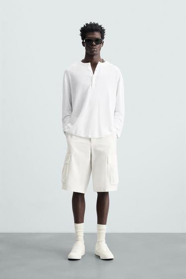 JERSEY LIGERO 100% CÁÑAMO - Blanco de Zara - Imagen 0