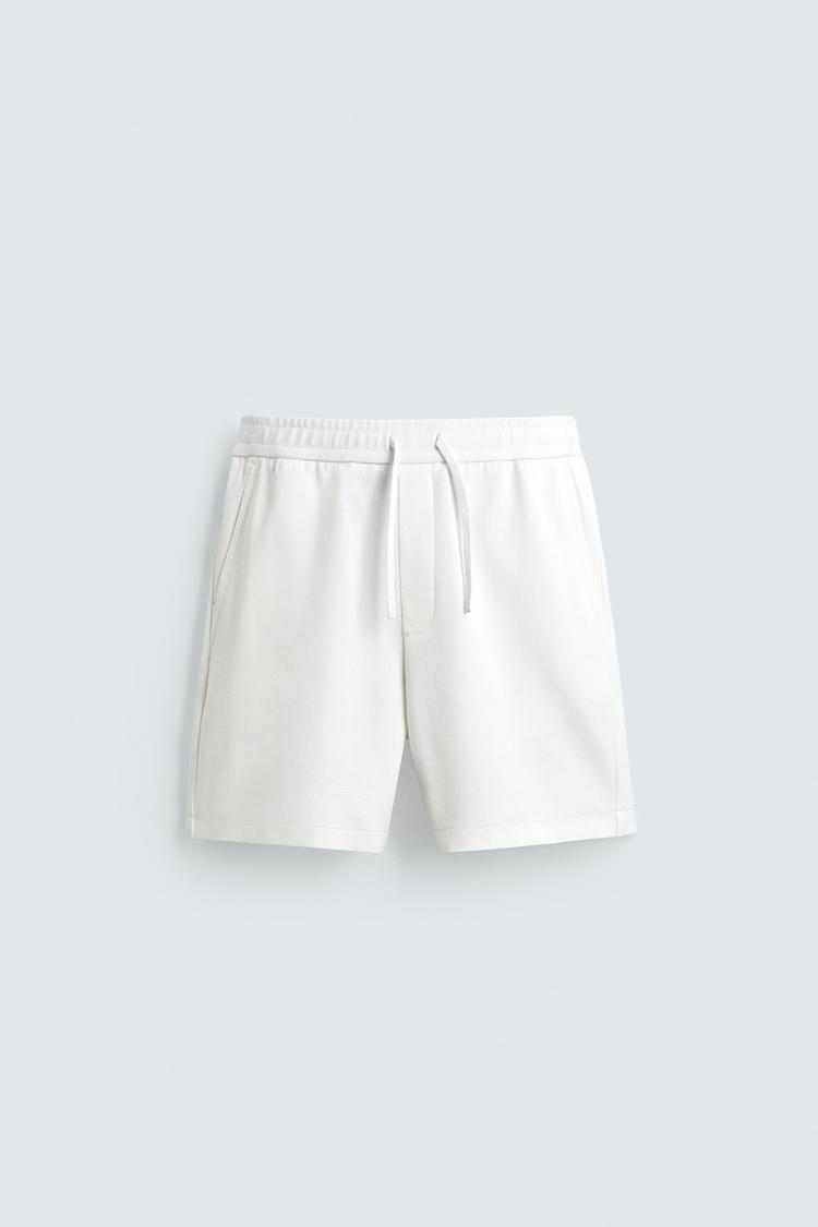 ZARA COMFORT TEXTURED BERMUDA SHORTS