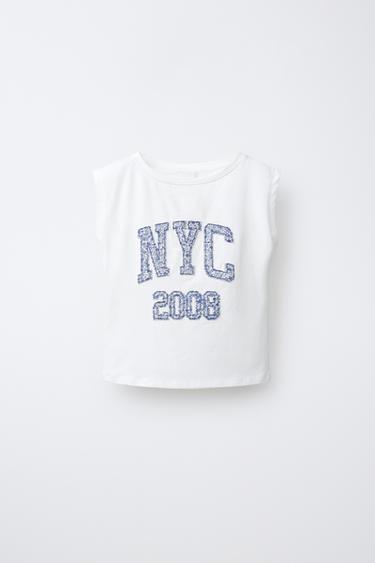 TEXT PATCH T-SHIRT - Oyster-white by Zara - Image 0