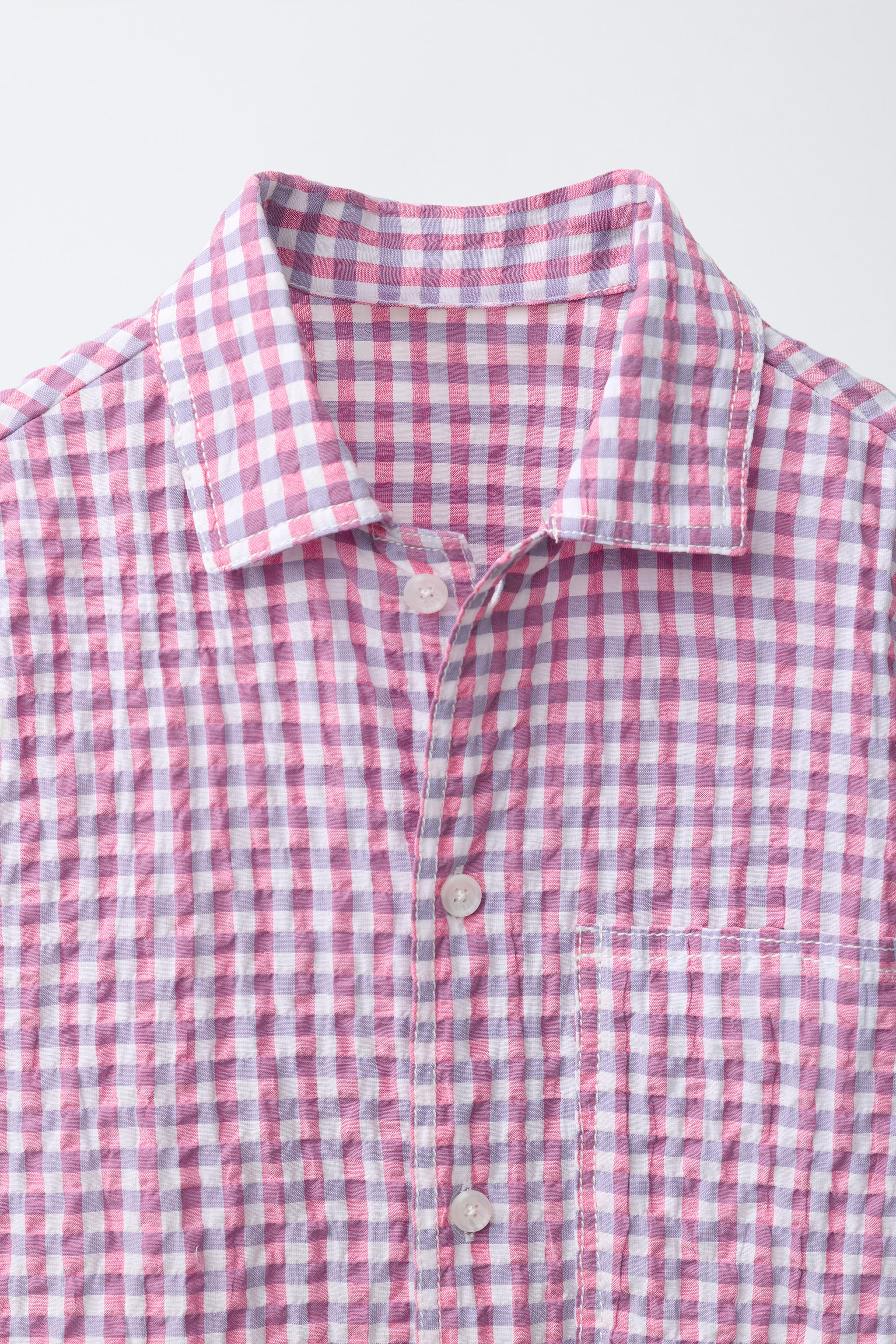 CHEMISE À CARREAUX EFFET FROISSÉ