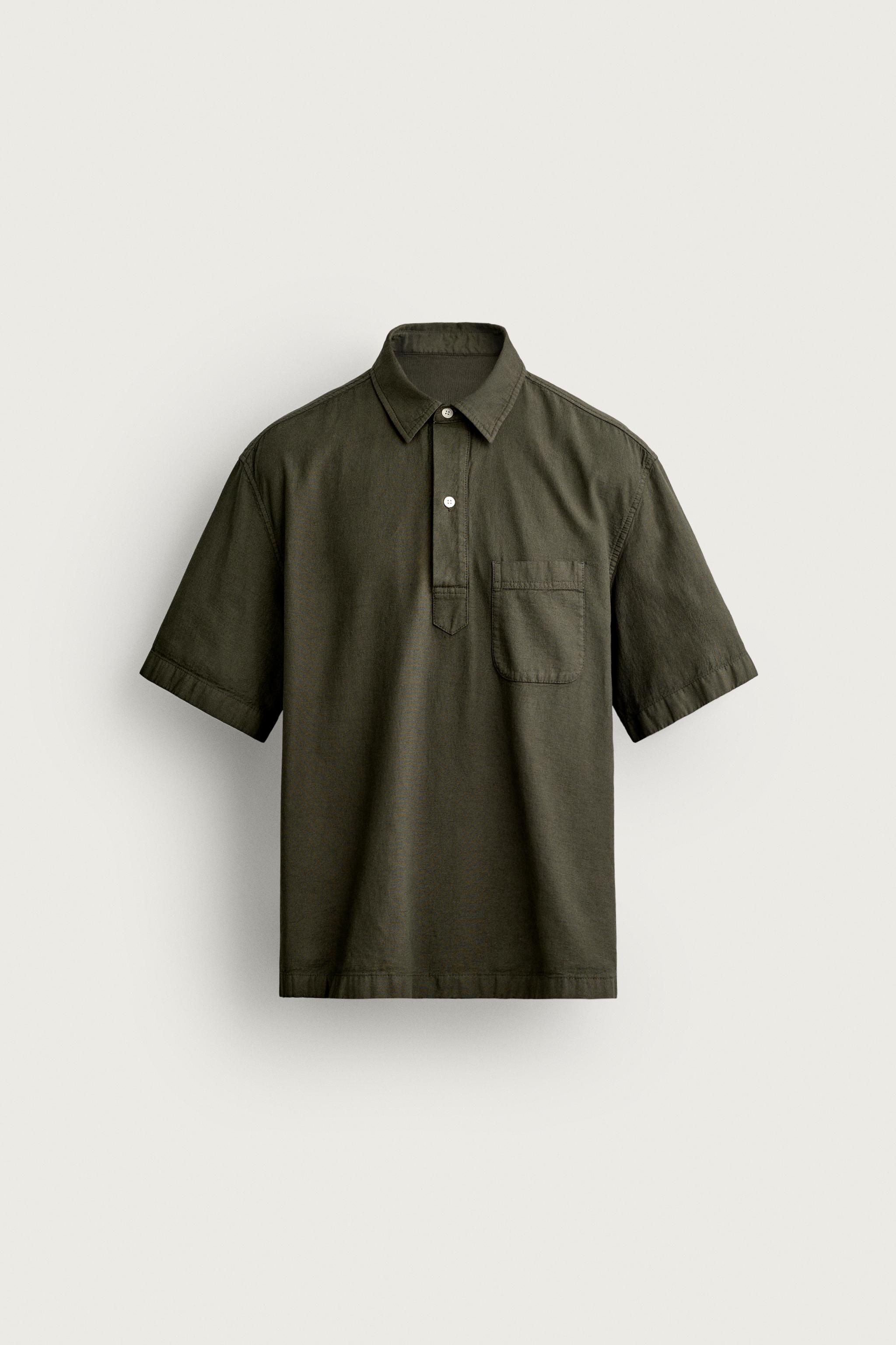 Мужские рубашки Zara REGULAR FIT POLO SHIRT — фото 7