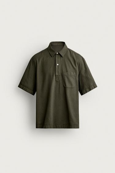 KËMISHË POLO REGULAR FIT - Kaki nga Zara
