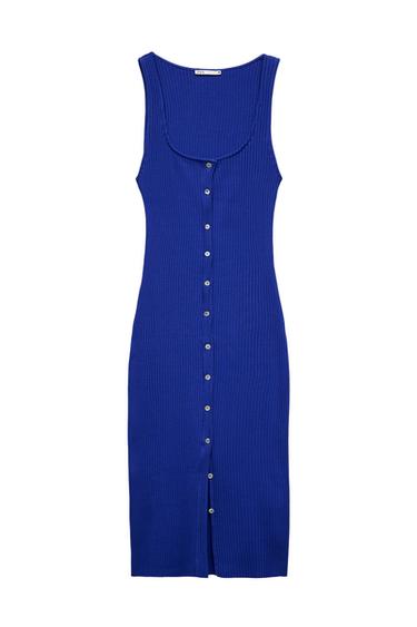 VESTIDO RIB BOTONES