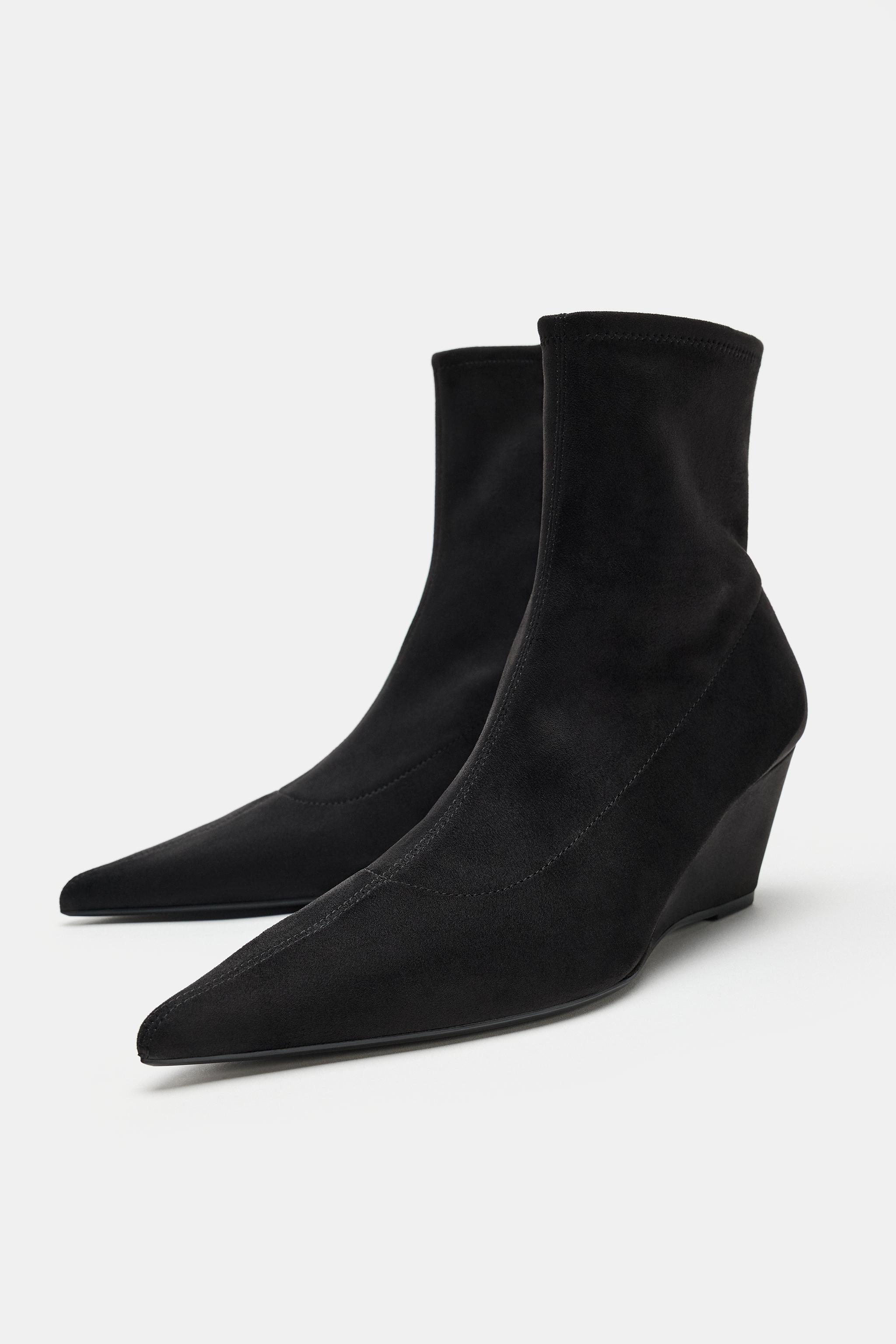WEDGE ANKLE BOOTS - Black | ZARA United States