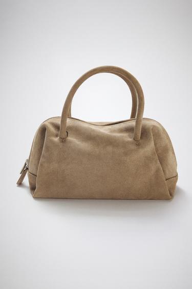 BOWLINGTASCHE AUS VELOURSLEDER - Gebrochenes Weiß von Zara