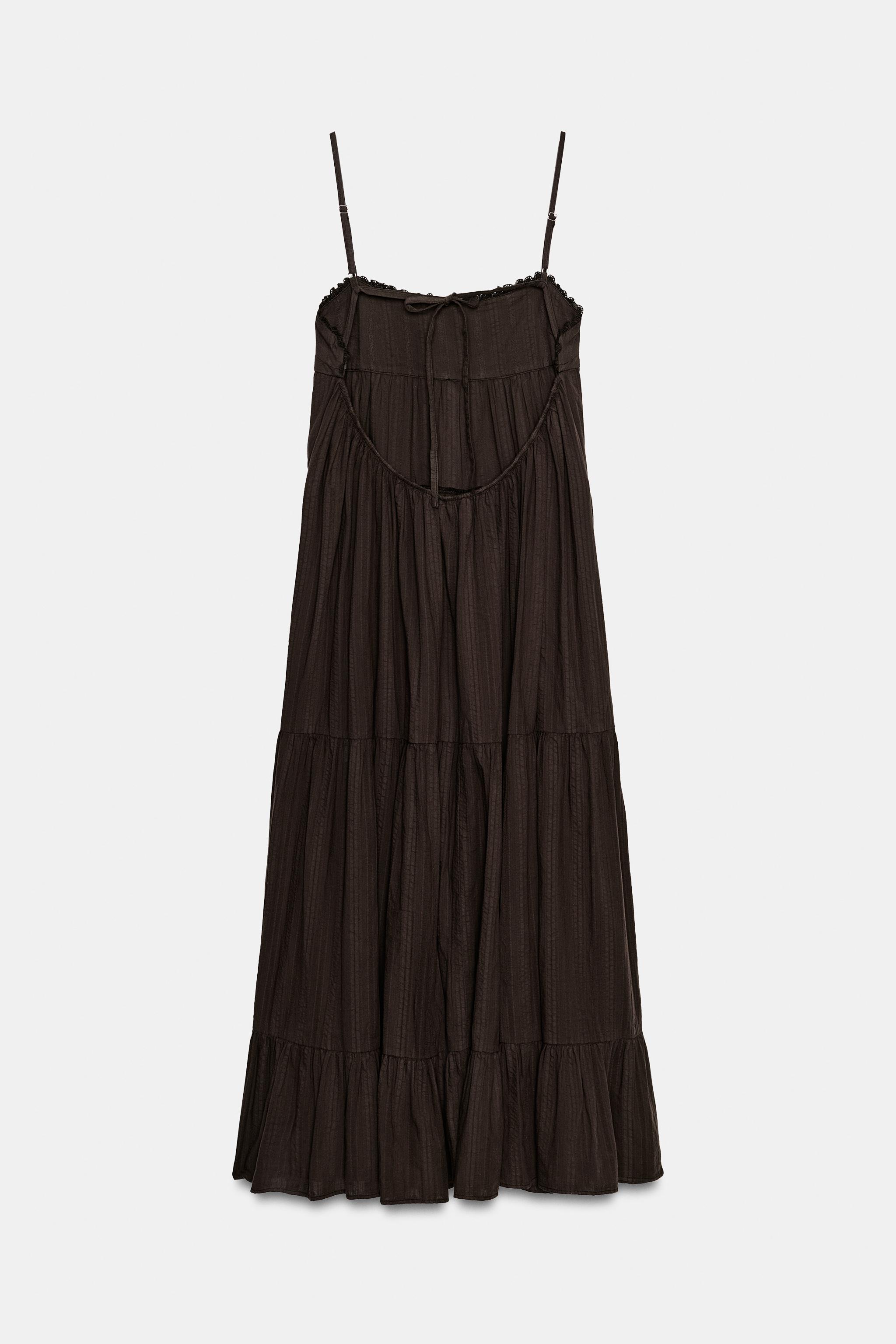 Женские платья Zara PANELLED LONG DRESS — фото 8