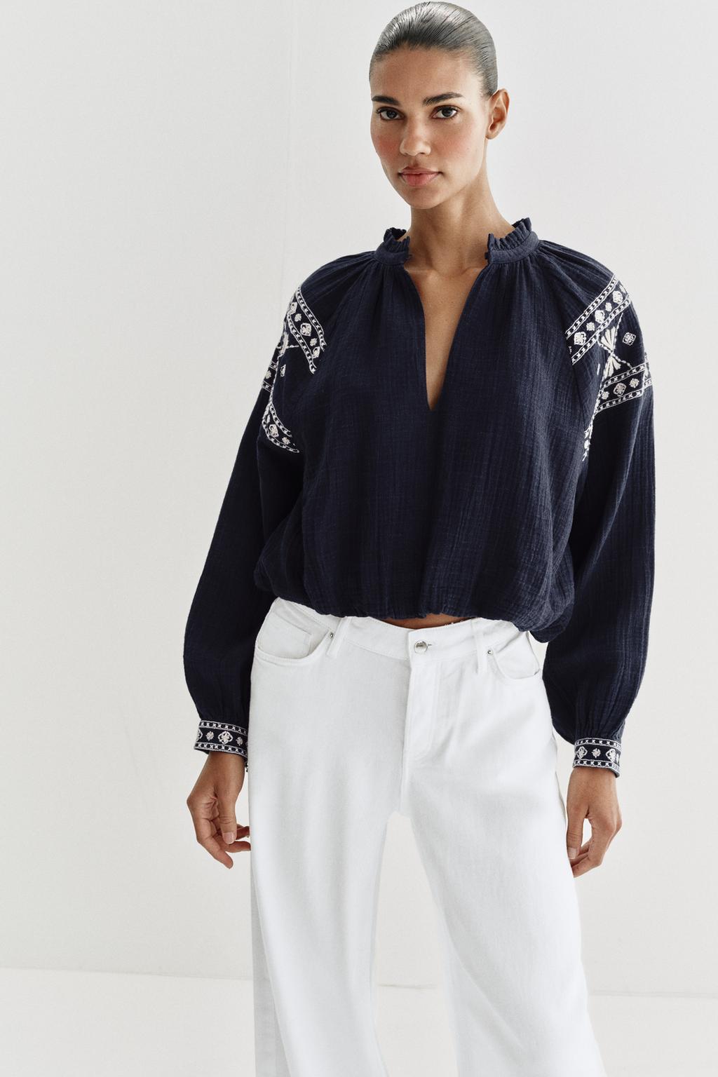 EMBROIDERED BALLOON SHIRT