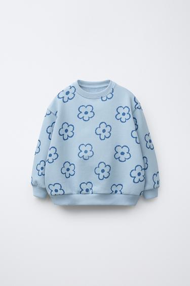 SUDADERA ESTAMPADO - Celeste de Zara