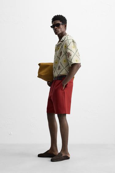 CHEMISE JACQUARD LOSANGES - Multicolore de Zara - Image 4