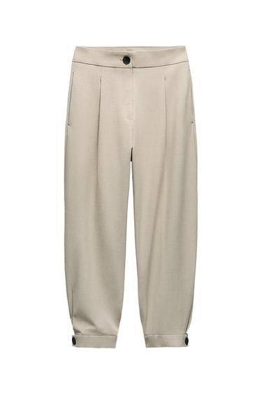 CARROT-FIT TROUSERS WITH CUFFED HEMS