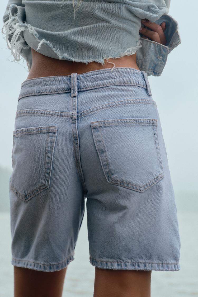 TRF MID-RISE DENIM BERMUDA SHORTS