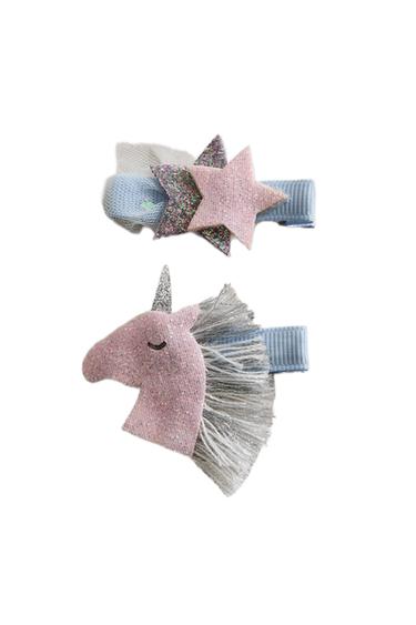 KIDS' PONY AND STARS CLIP (SET OF 2) - Multicoloured by Zara