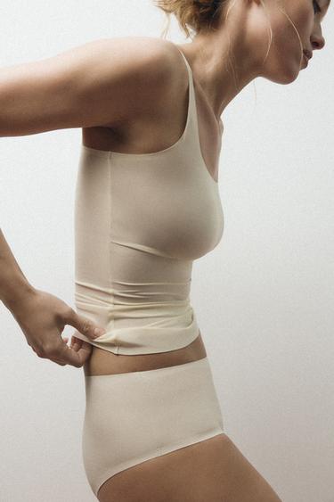 POLYAMIDE STRAP TOP - Ecru by Zara - Image 1