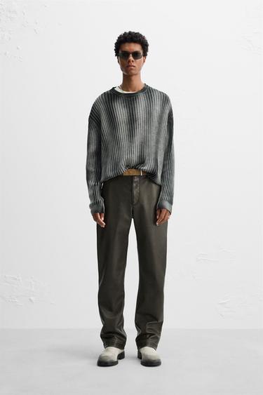 БРЮКИ ИЗ ИСКУССТВЕННОЙ КОЖИ - LIMITED EDITION — ТЕМНО-КОРИЧНЕВЫЙ от Zara — изображение 0