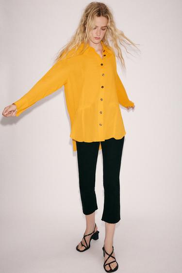 CAMISA FLUIDA ZW COLLECTION - Mandarina de Zara