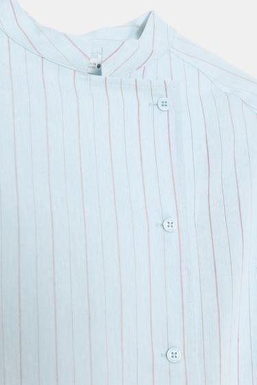 CHEMISE À RAYURES POCHE ZW COLLECTION - Bleu de Zara - Image 7