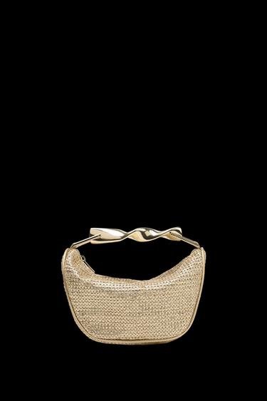 Zara MINI BAG WITH METALLIC HANDLE - Golden - Image 0