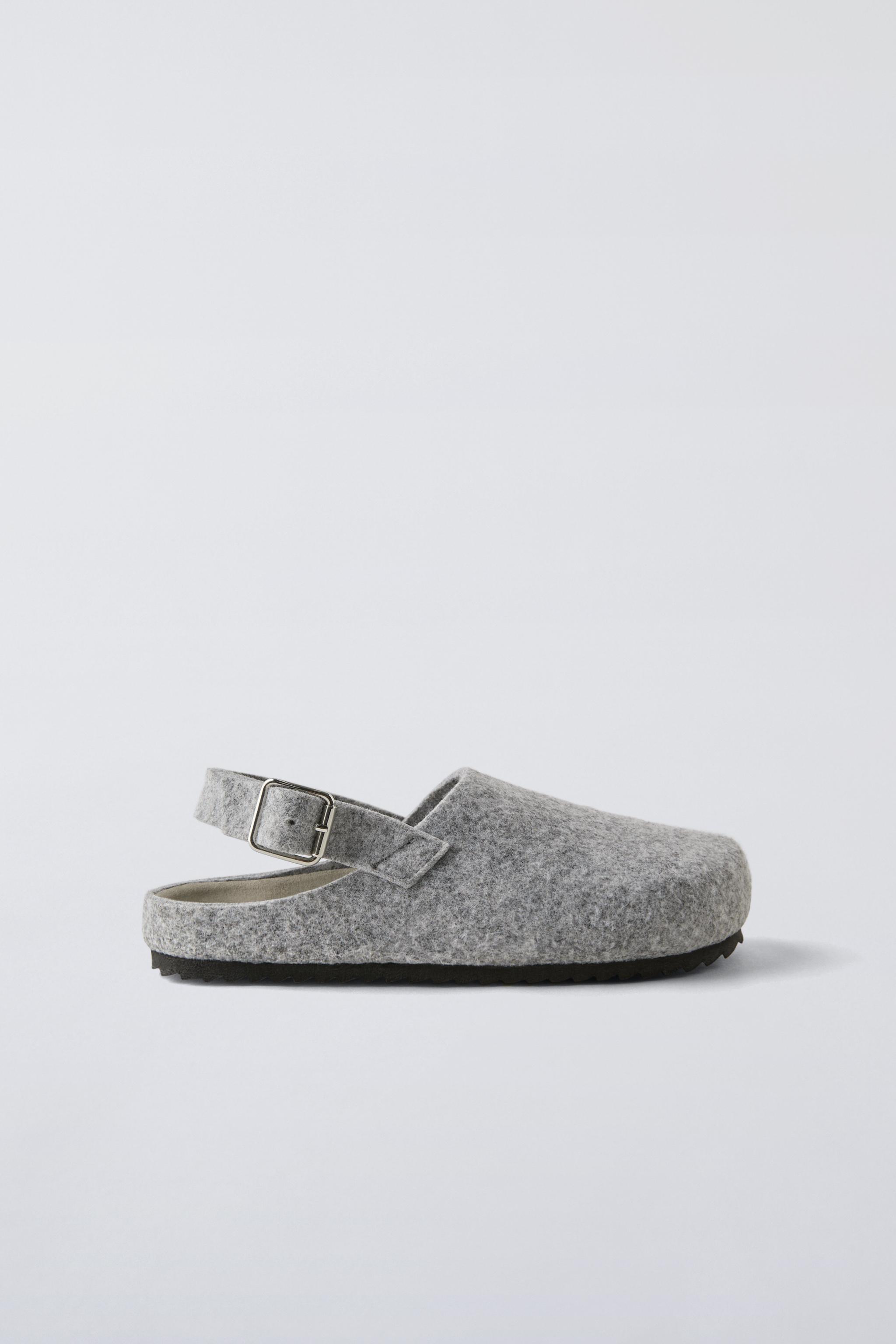 FELT HOUSE SLIPPERS Grey ZARA UAE Dubai Sharjah Ajman UAQ Fujairah