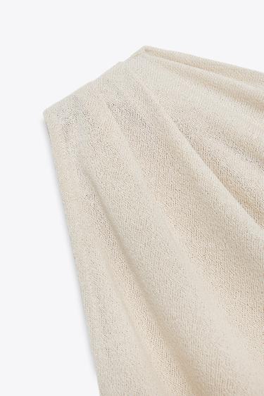 ASYMMETRIC CUT-OUT KNIT TOP - Sand by Zara - Image 6