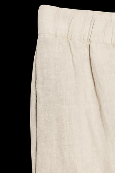 LEINENHOSE ZW COLLECTION - Hellbeige von Zara