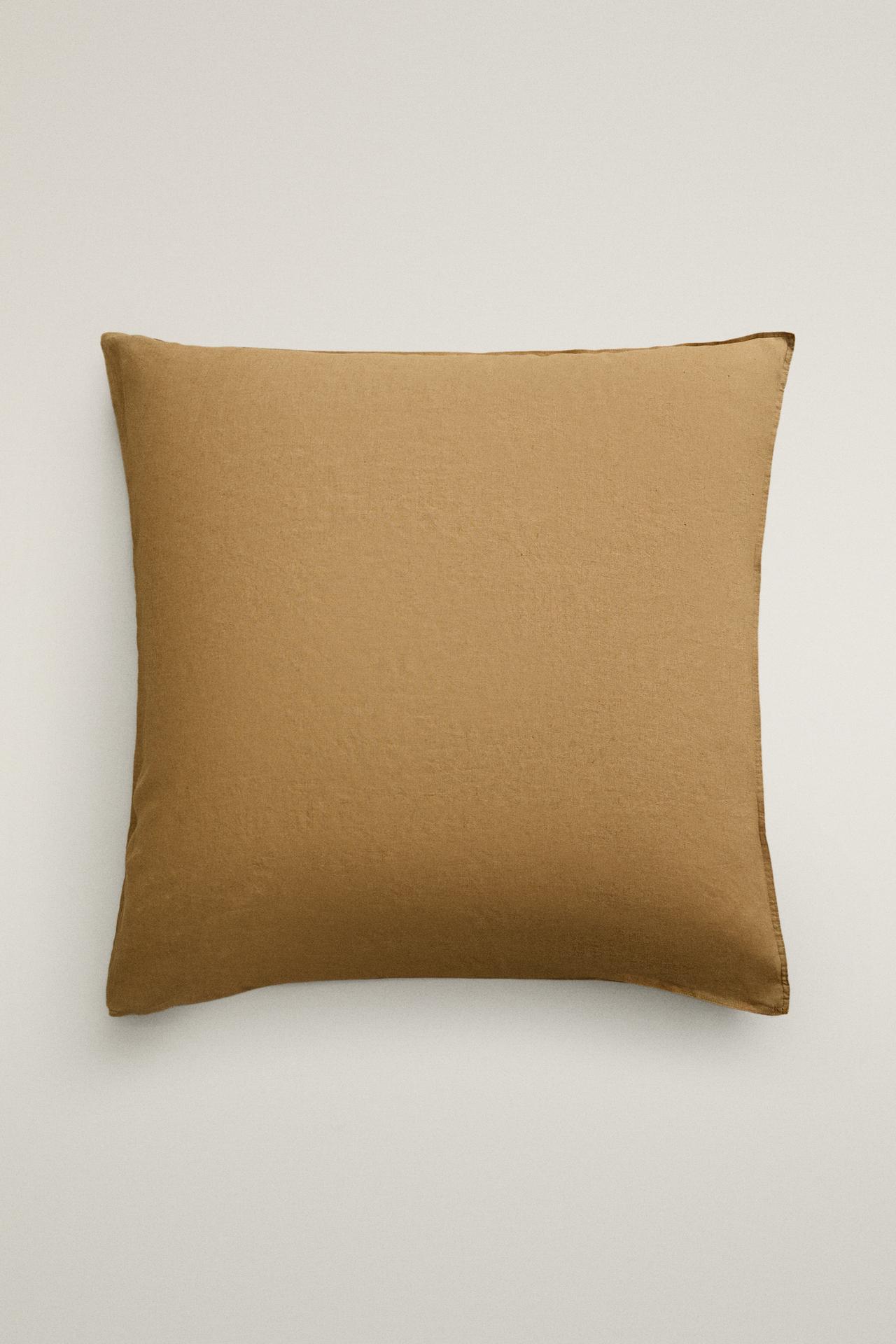 FADED LINEN PILLOWCASE (140 G/M²) — Caramel