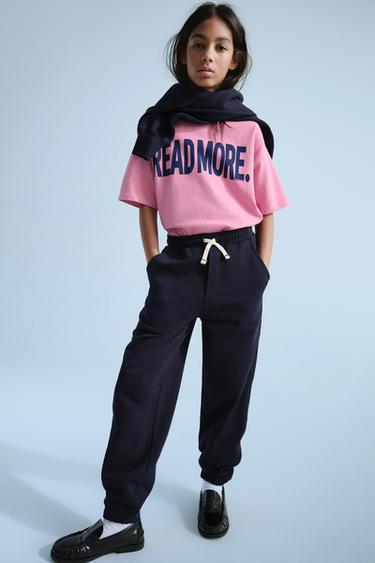 JOGGINGBUKSER MED BRODERET TEKST 0FR. PARIS X ZARA - blå fra Zara