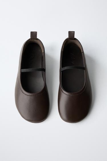 BALLERINES EN CUIR - Marron de Zara - Image 4
