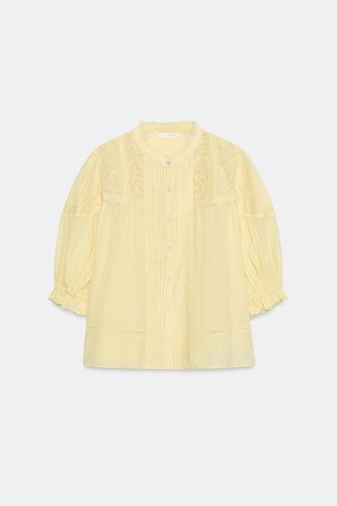 ZW COLLECTION ロマンティックシャツライトイエローZaraのZW COLLECTION ロマンティックシャツ - ライトイエロー