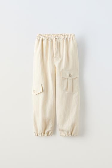 PANTALON CARGO FLUIDE - Beige clair de Zara - Image 0